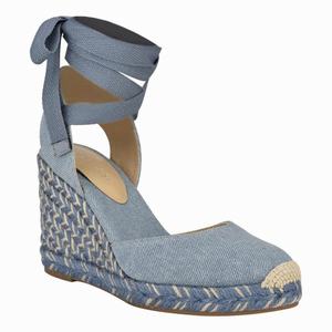 Nine West Friend Ankle Wrap Espadrille Sleehak Sandalen Blauw Nederland | OJW-320581